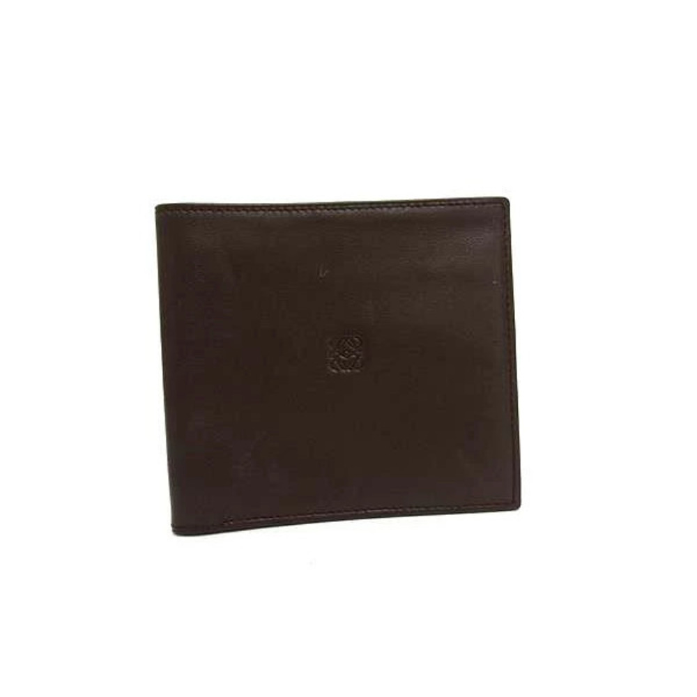 LOEWE Anagram Nappa Leather Bi fold Wallet Billfold Brown